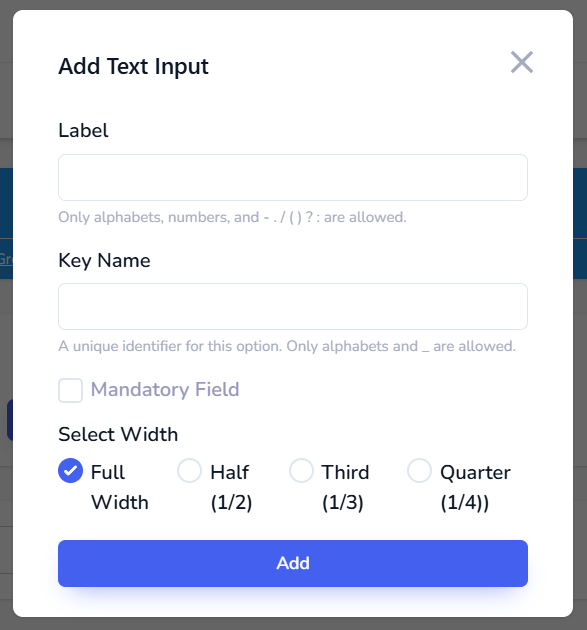Add Custom Form Option