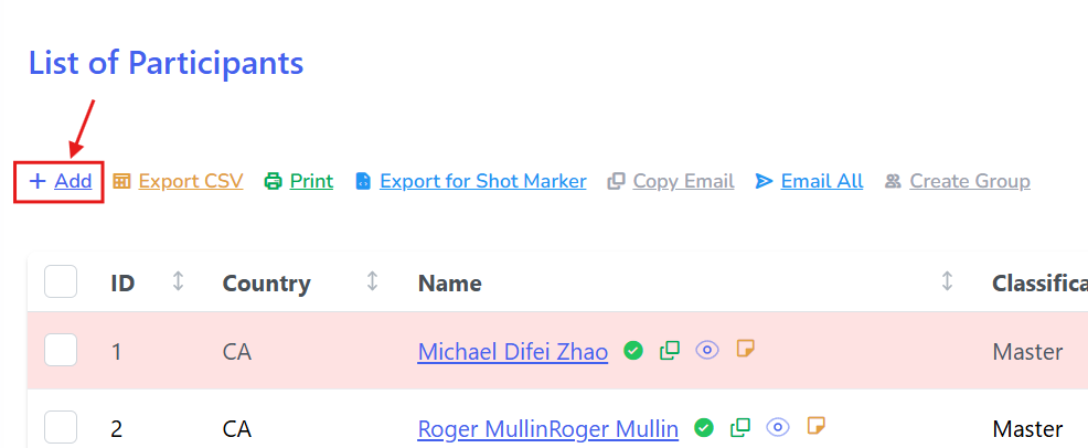 Add Participant Manually