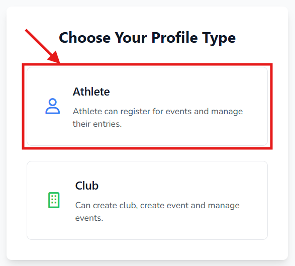Choose Athlete Profile