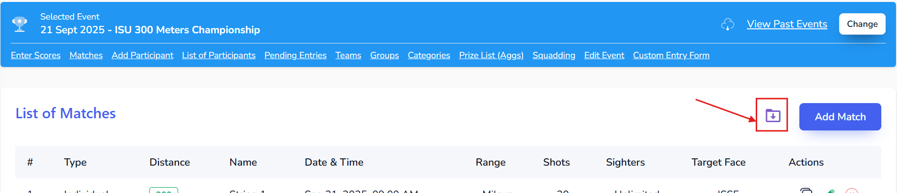 Match Export for Shot Marker
