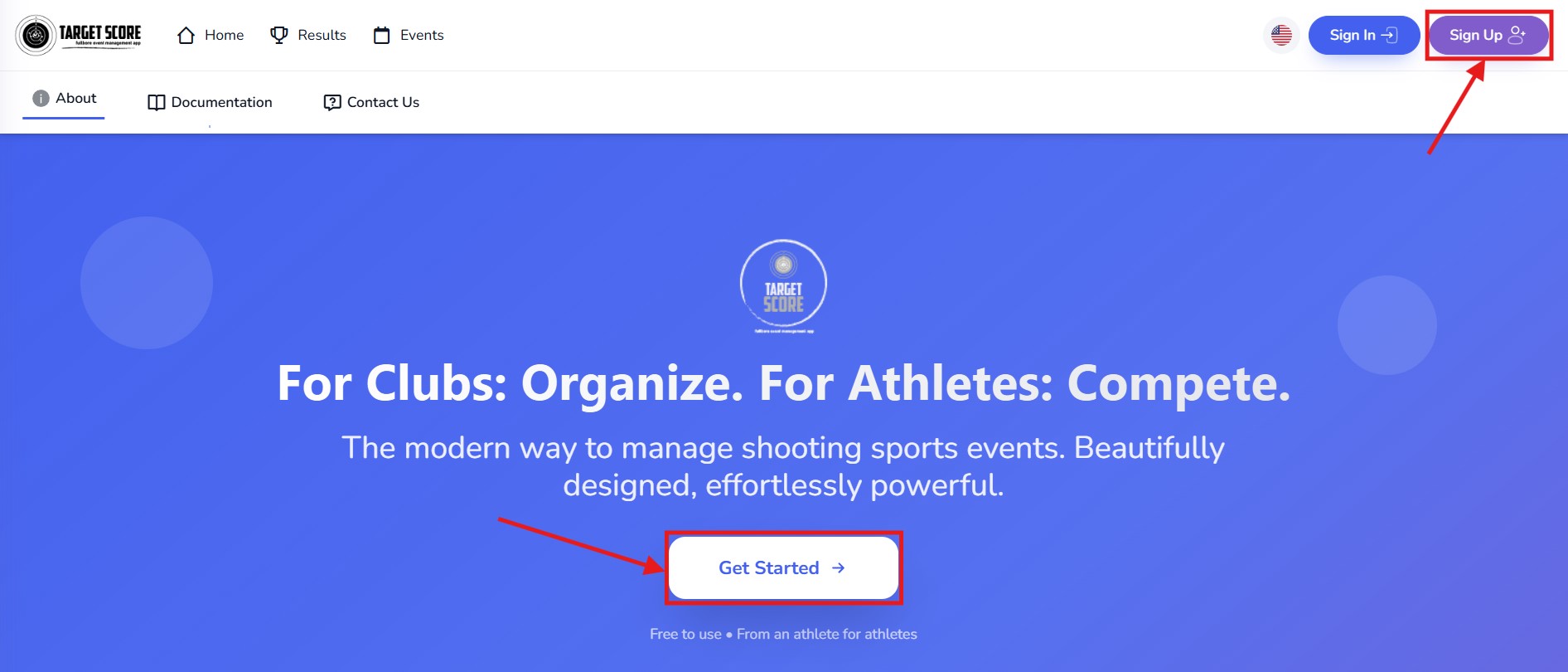 Target Score Homepage