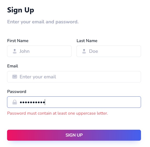 Sign Up Page