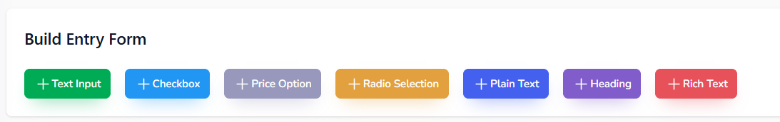 Custom Entry Form Options